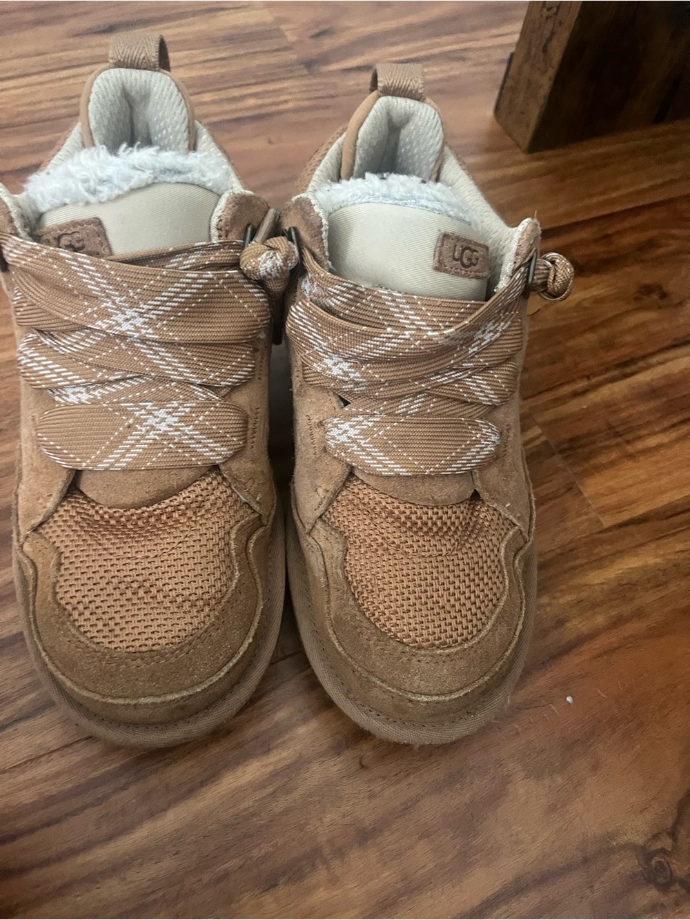 UGG Kids Chestnut Suede & Mesh High-Top Sneakers